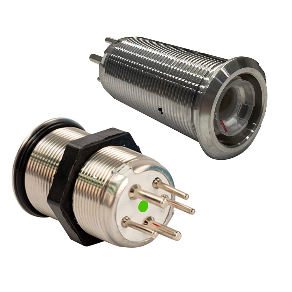 Bluewater 22mm Inrush Push Button Switch Momentary OffOnOn BlueRedGreen LED Switch Body Only 90592123