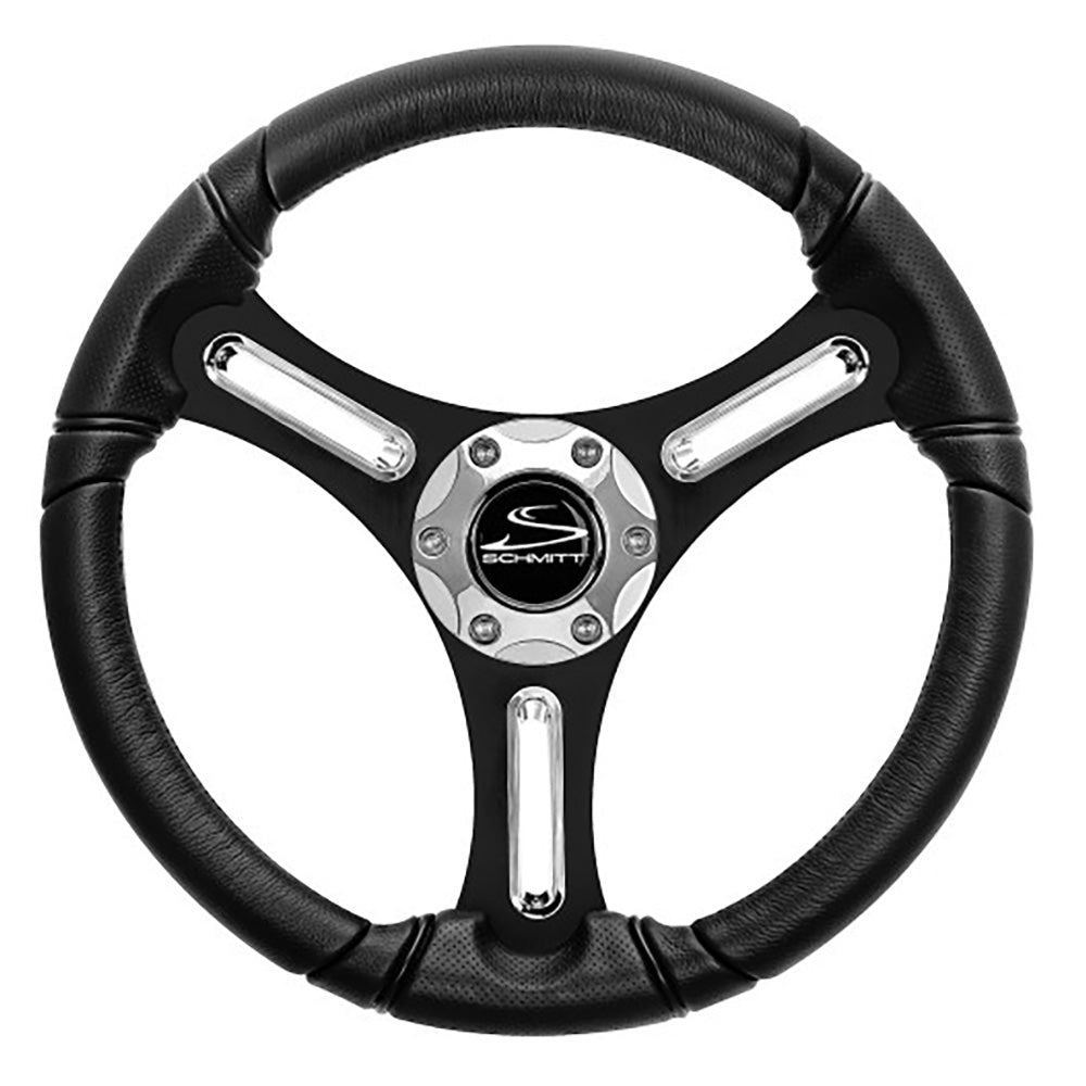 Schmitt Marine Torcello 14 Wheel 03 Series Polyurethane Wheel wChrome Spoke Inserts Cap Black Brushed Spokes 34