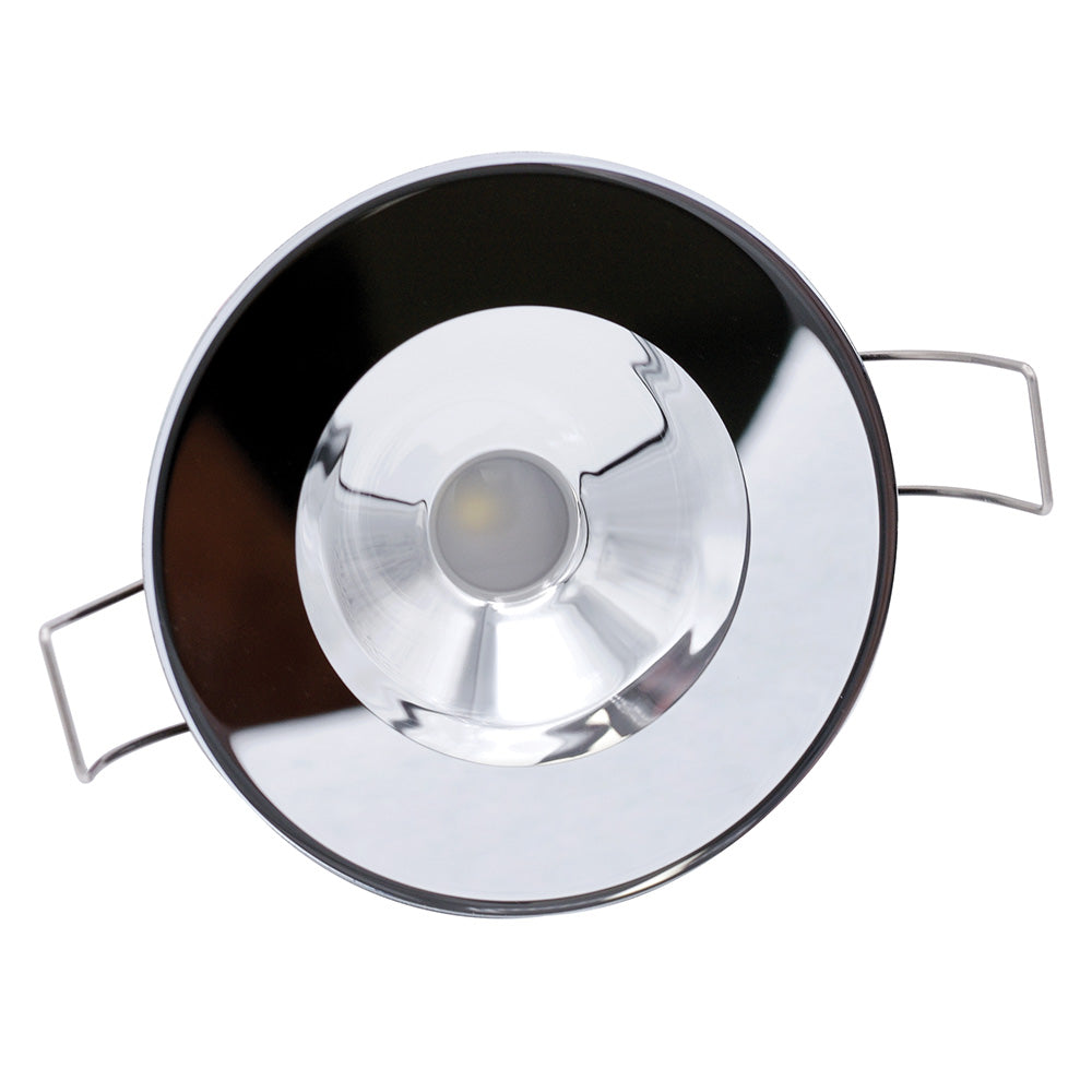 Lumitec Illusion Flush Mount LED Down Light Warm White Dimming White Housing Mirrored Housing 117149