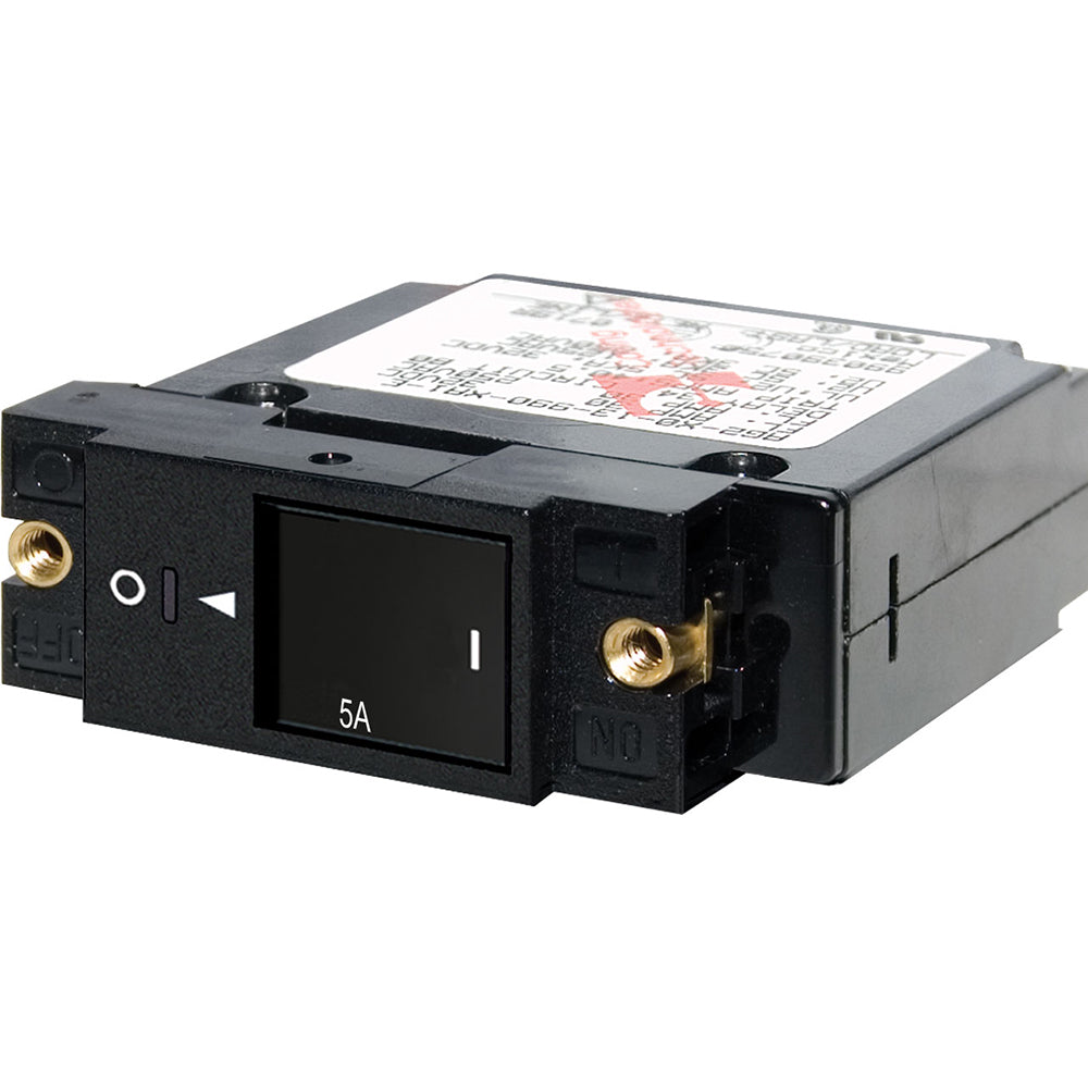 Blue Sea 7425 Single Pole Small Case 2 Slot Reset Rocker Circuit Breaker 5 Amp 7425