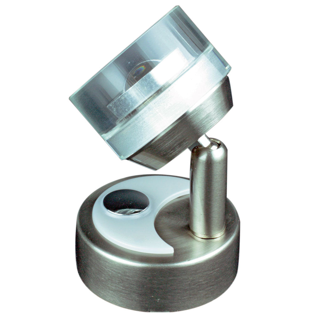 Lunasea Wall Mount LED Light w Round Glass Shade Touch Dimming Warm WhiteBrushed Nickel Finish LLB33SW81OT