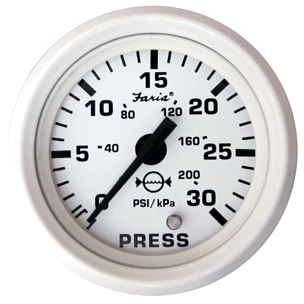 Faria Dress White 2 Water Pressure Gauge 30 PSI 13108