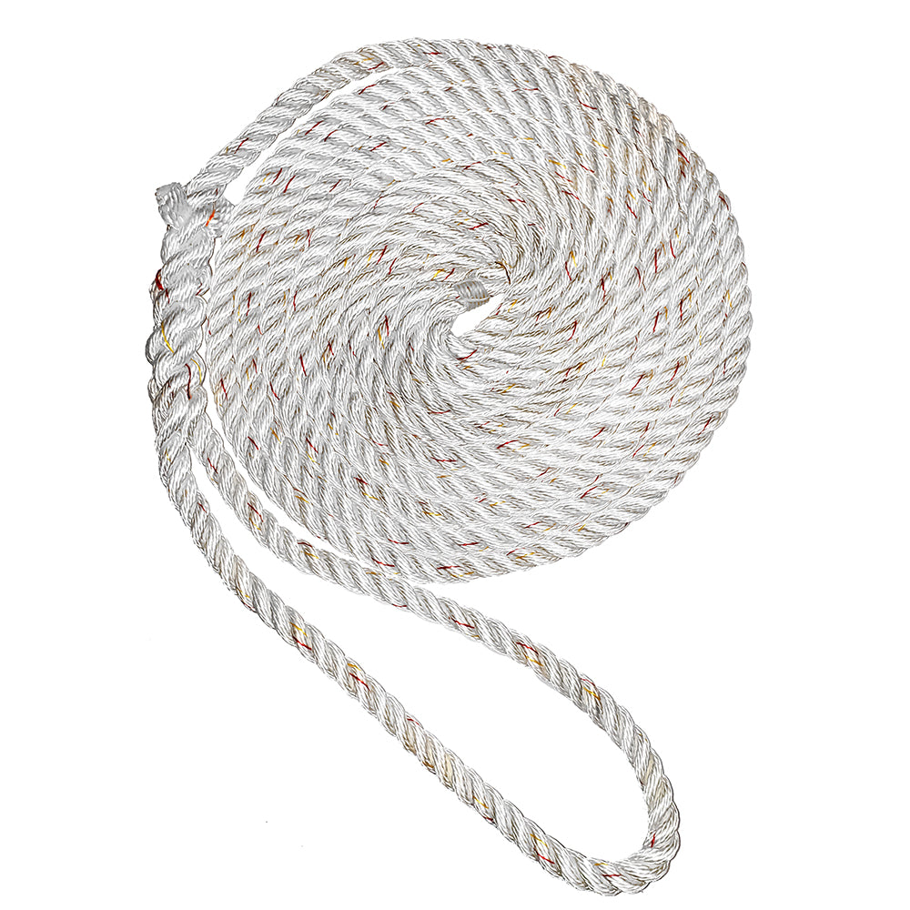 New England Ropes 58 Premium 3Strand Dock Line White wTracer 35 C60502000035