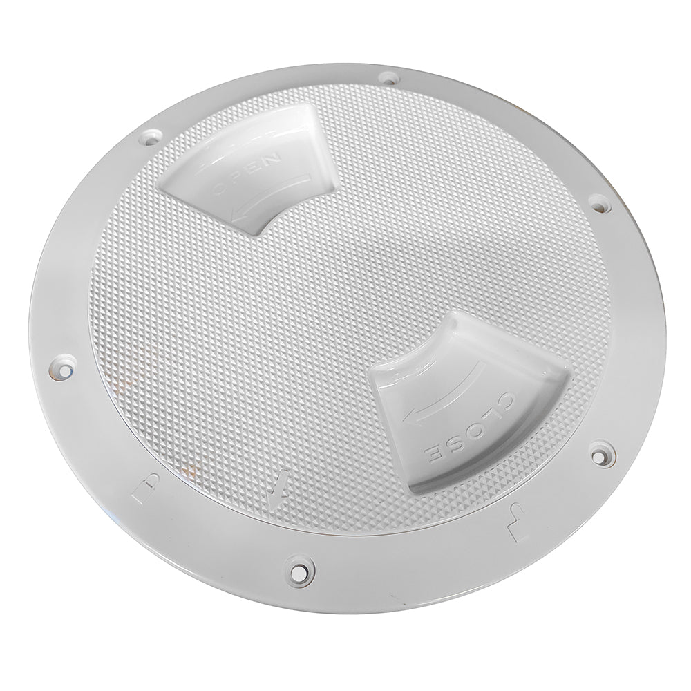 SeaDog QuarterTurn Textured Deck Plate wInternal Collar White 5 3363521