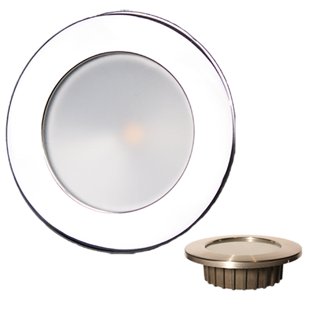 Lunasea ZERO EMI Recessed 35 LED Light Warm White wPolished Stainless Steel Bezel 12VDC LLB46WW0ASS