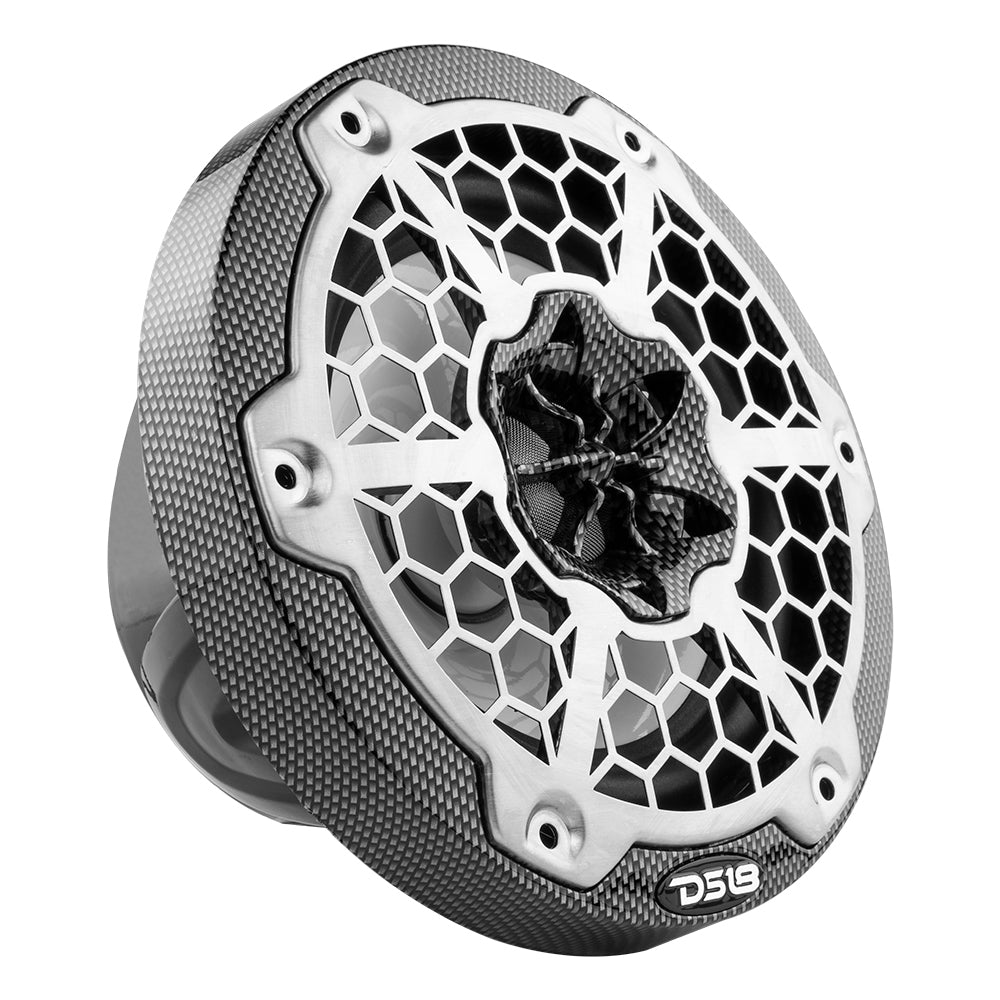 DS18 HYDRO 65 2Way Marine Speakers wRGB LED Lights 300W Black Carbon Fiber CF65