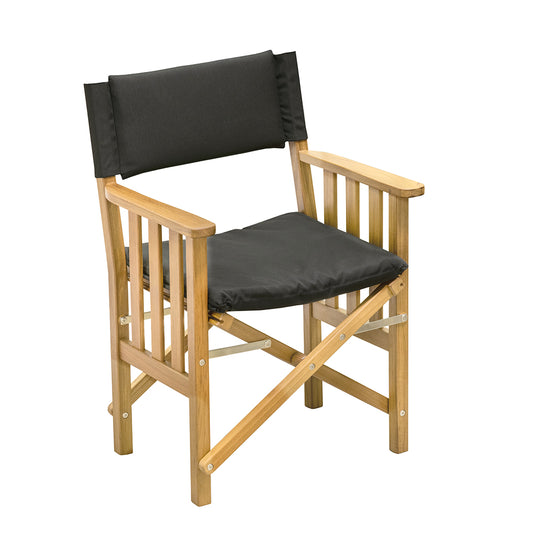 Whitecap Directors Chair II wBlack Cushion  Teak 61051