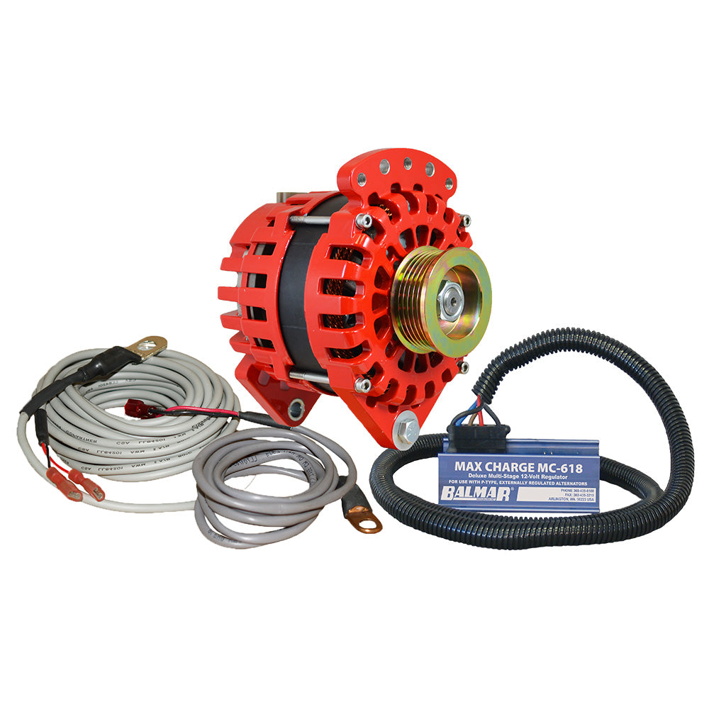 Balmar Alternator 170 AMP Kit 12V 315 Dual Foot Saddle K6 Pulley Regulator Temp Sensor XTCR170K6KIT