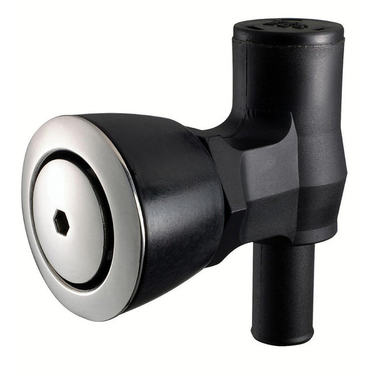 Attwood 90 PTrap Fuel Tank Vent  Flush Mount  Black wStainless Steel Vent Head 16746