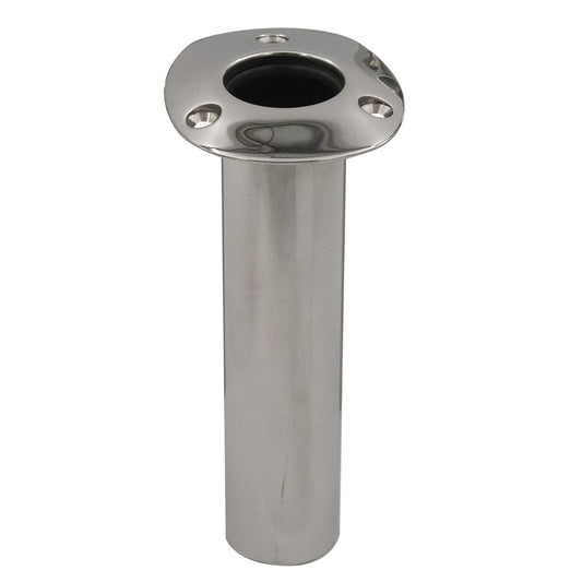 CE Smith 80 Series Standard Flush Mount Rod Holder  0 Degree  Stainless Steel  Cast Bottom  Black Liner 536800C