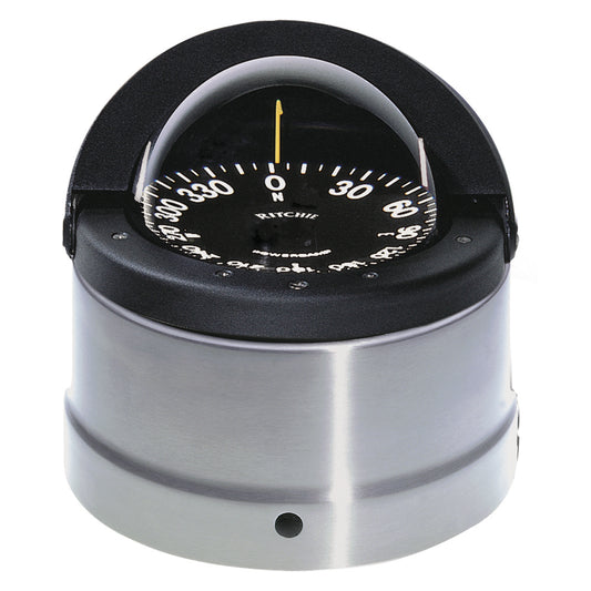 Ritchie DNP200 Navigator Compass  Binnacle Mount  Polished Stainless SteelBlack DNP200