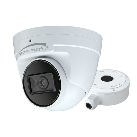 Speco 4MP H265 IP Turret Camera wIR  WDR  28mm Lens  White O4VT2