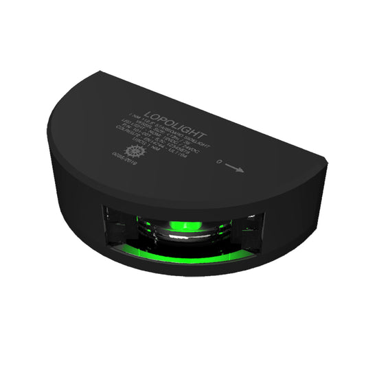 Lopolight Series 101001  Starboard Side Light  1NM  Vertical Mount  Green  Black Housing 101001B