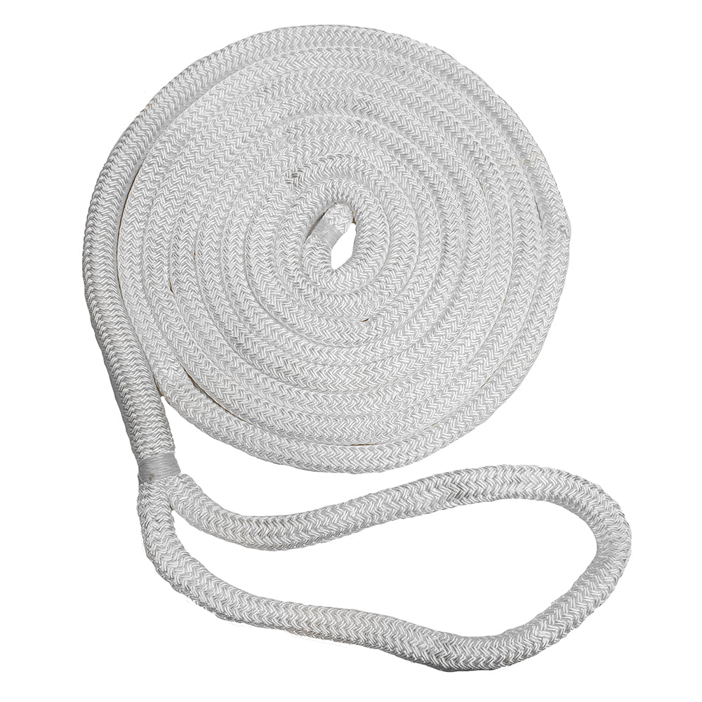 New England Ropes 58 Double Braid Dock Line  White  50 C50502000050