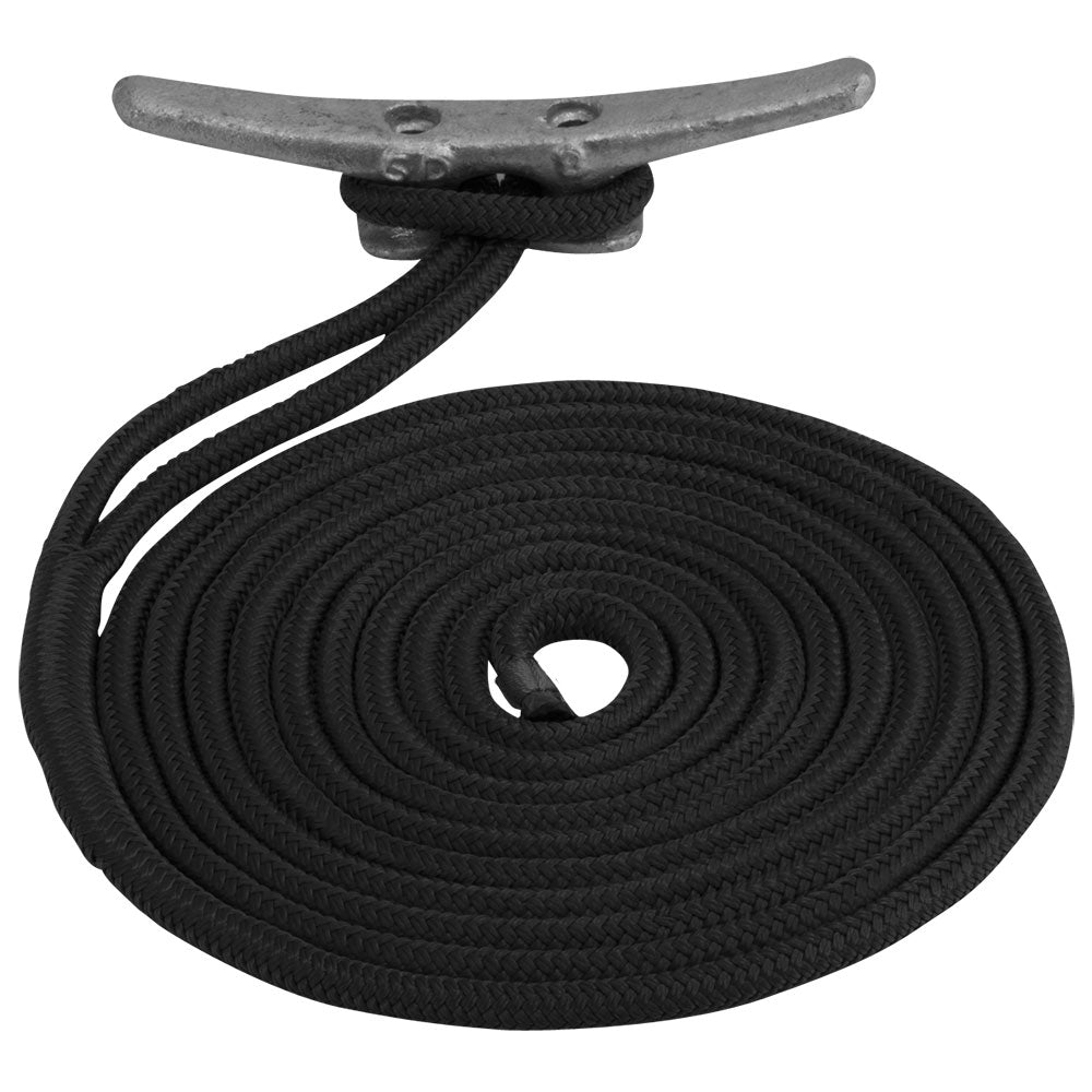 SeaDog Double Braided Nylon Dock Line  12 x 35  Black 302112035BK1