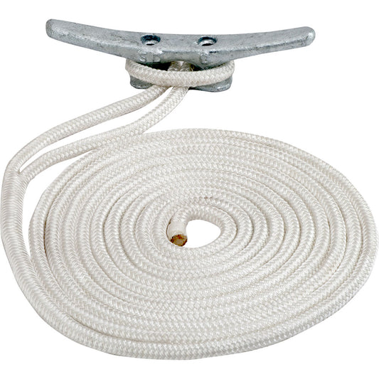 SeaDog Double Braided Nylon Dock Line  58 x 30  White 302116030WH1