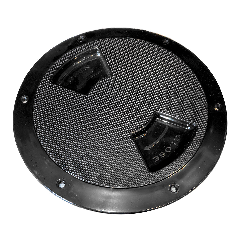 SeaDog Textured Quarter Turn Deck Plate  Black  6 3361671