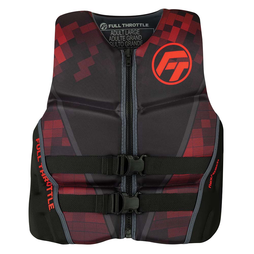 Full Throttle Mens RapidDry FlexBack Life Jacket  S  BlackRed 14250010002022