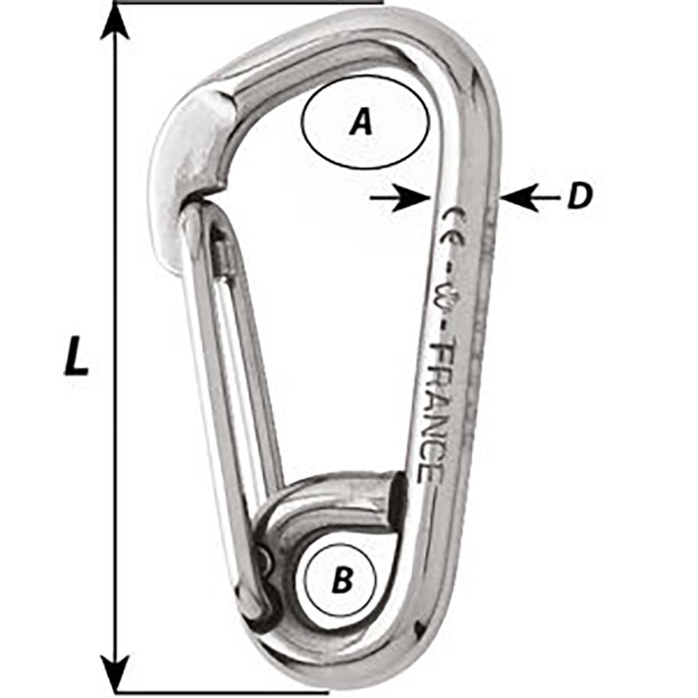 Wichard Asymmetric Carbine Hook  Length 100mm  1332 02326