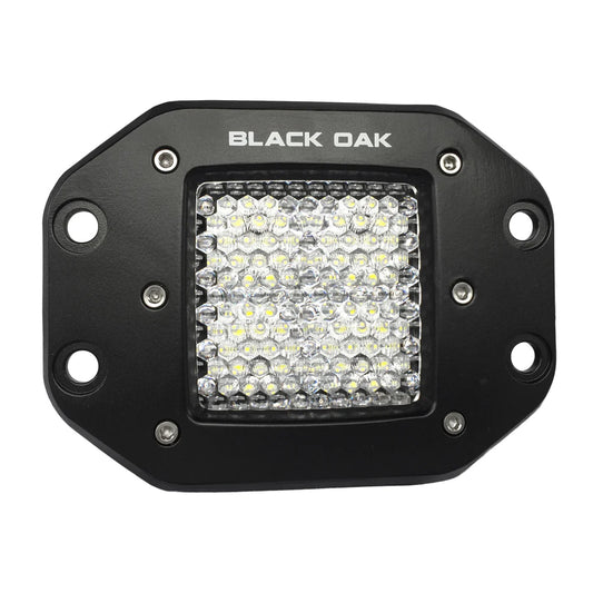 Black Oak 2 Flush Mount LED Pod Light  Diffused Optics  Black Housing  Pro Series 30 2DFPOD10CR