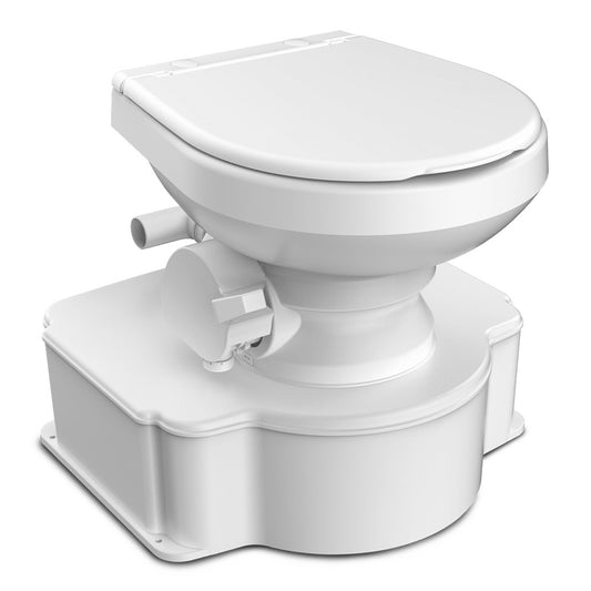 Dometic White M65 Marine Gravity Toilet  Standard Seat Size wFoot Pedal 312070001